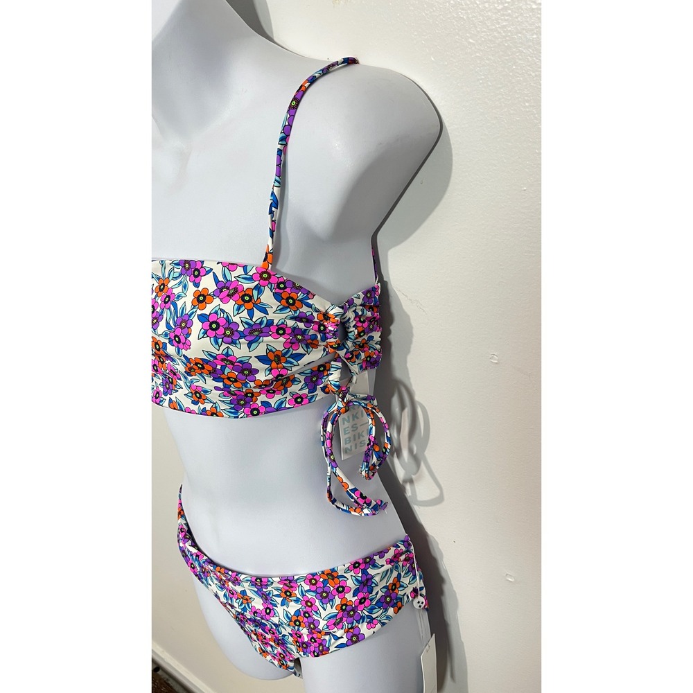 New Frankie's Bikinis Nick Bikini bottoms flower farm and London Bikini Top L/XL - Picture 3 of 8